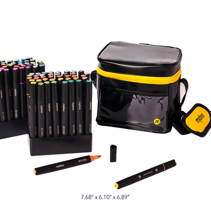 Mideer - Let's Paint - Dual Tip Oily Marker - 80 Colours with Bag