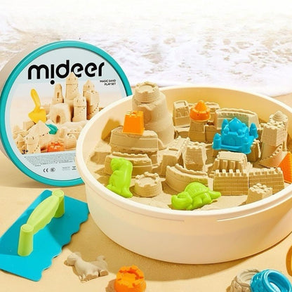 Mideer - Magic Sand Play Set with Sensory Bin & Lid, 2kg Kinetic Sand & 25 Sand Tools