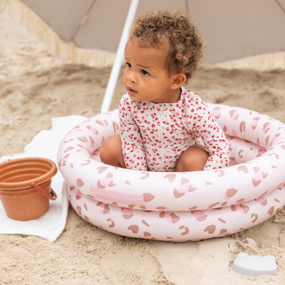 Swim Essentials - Baby Paddle Pool - Old Pink Leopard 60cm