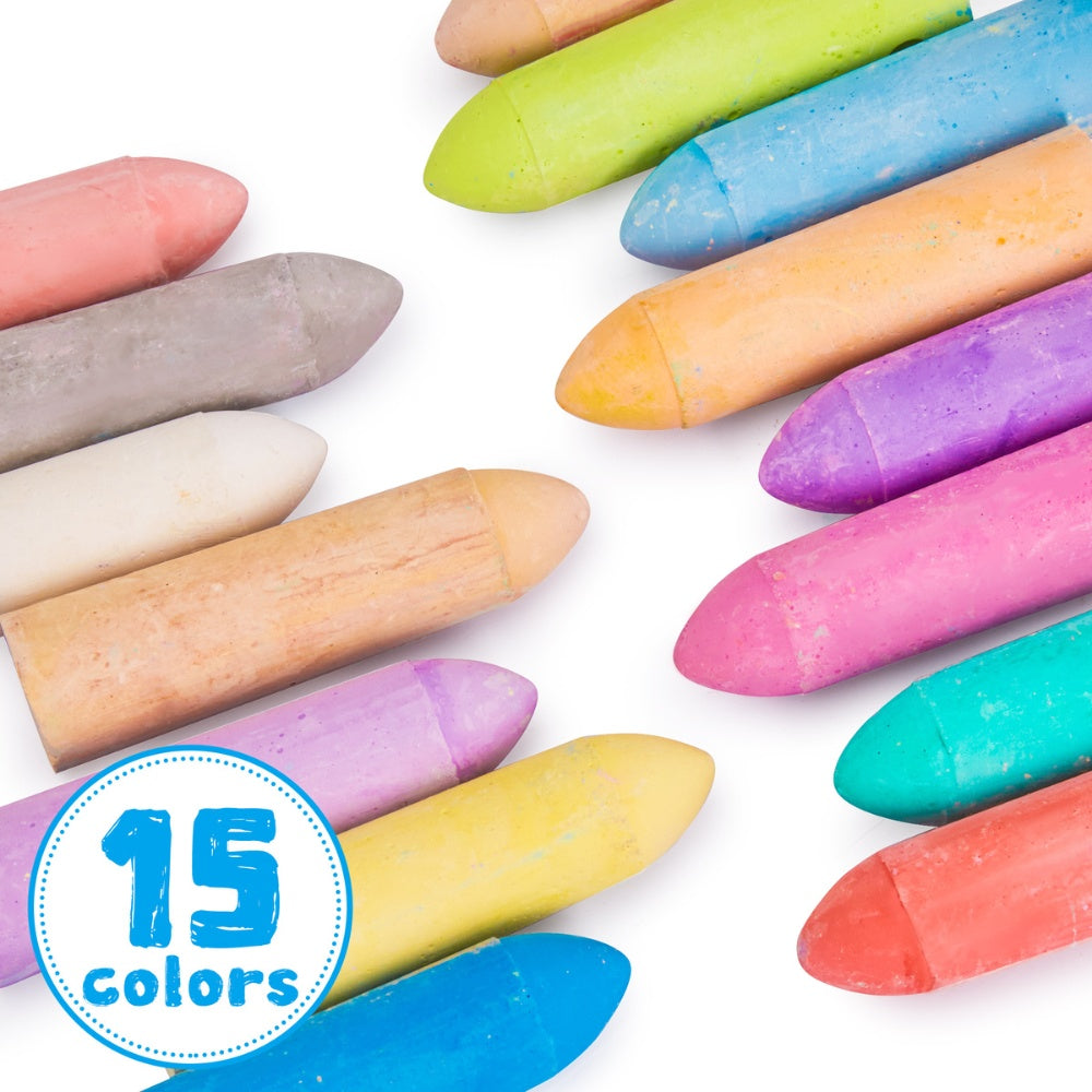 Jar Meló - Sidewalk Chalk - Washable & Non-Toxic - 15 Colours 20pcs
