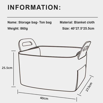 Mideer - Toy Storage Bag: Organiser for Kids Room - Beige