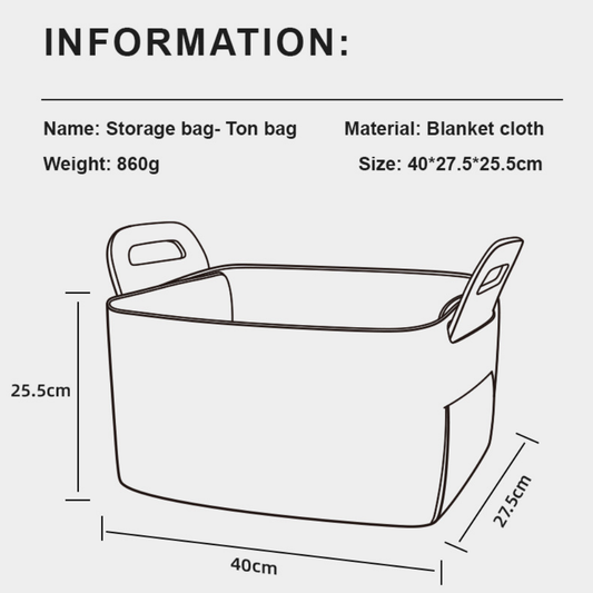 Mideer - Toy Storage Bag: Organiser for Kids Room - Beige