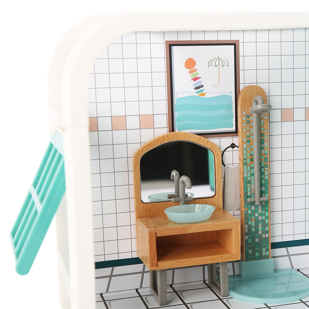 TopBright - Pretend Play Simon's Luxury Bathroom Mini Dollhouse-**