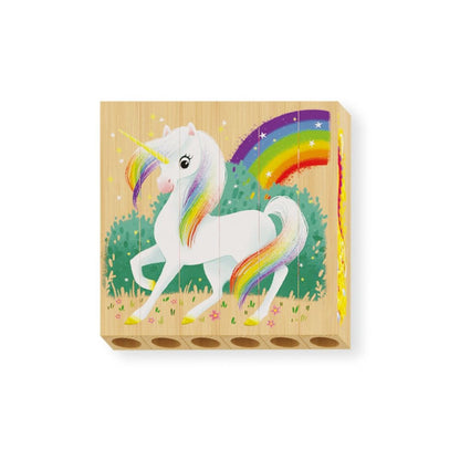 Quercetti - Wooden, Eco-Friendly Fantastic Animals Block Puzzles: 4 Puzzles