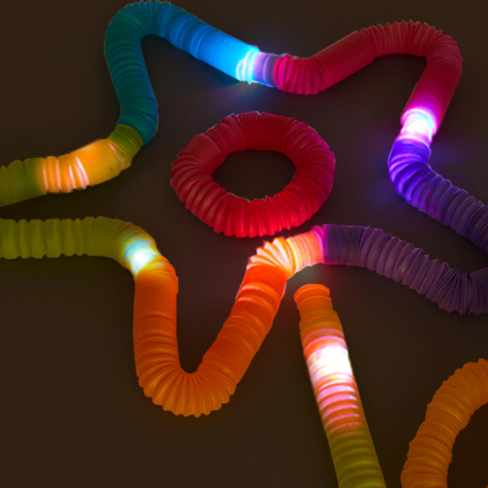 Mideer - Glow Pop Tube Sensory Fidget Toy with Light-Up Balls for Kids