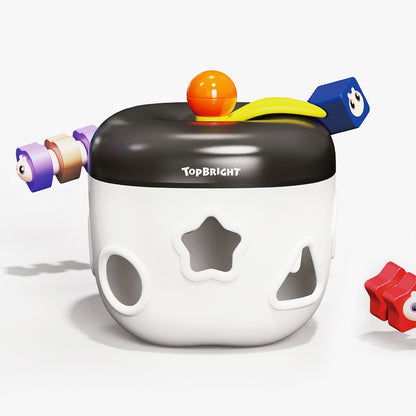 TopBright - Activity Play Cube Shape Sorter Toy with Wooden Blocks