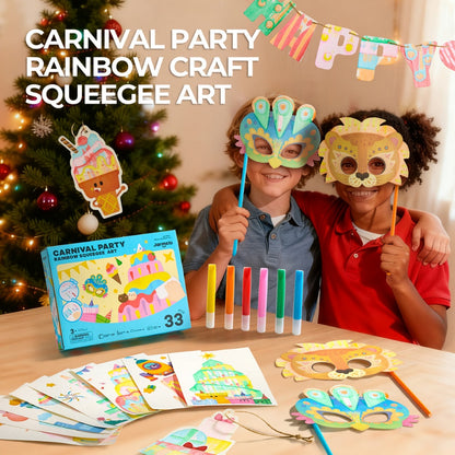 Jar Meló - Carnival Party - Squeegee Painting Arts and Crafts Kit for Kids