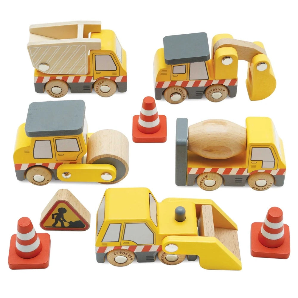 Le Toy Van - Wooden Construction Toy Cars: Trucks & Diggers