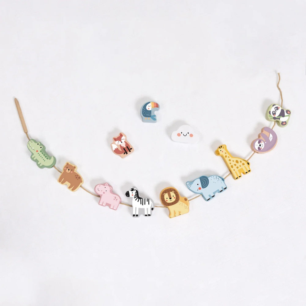 TookyToy - Fine Motor Lacing Animals Set