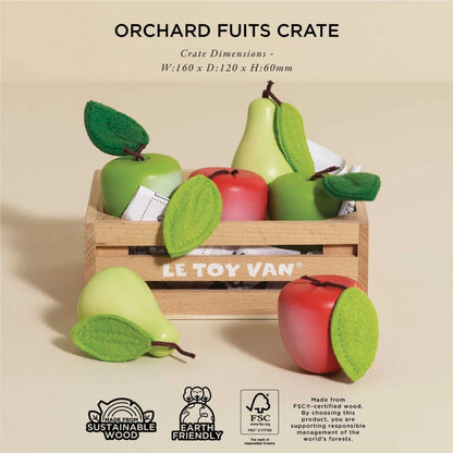 Le Toy Van - Wooden Orchard Fruits Food Crate - 8pcs