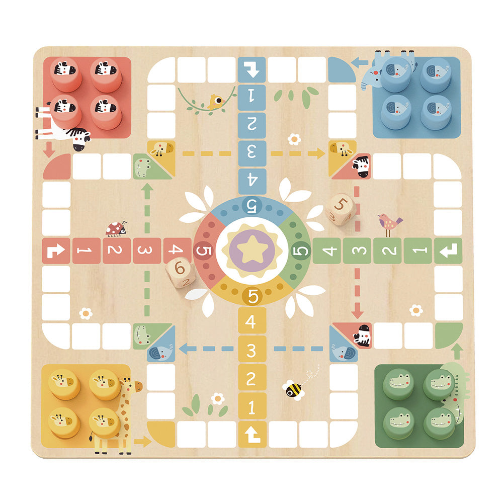 TookyToy - 2-in-1 Games - Ludo and Snakes & Ladders - Motherhood