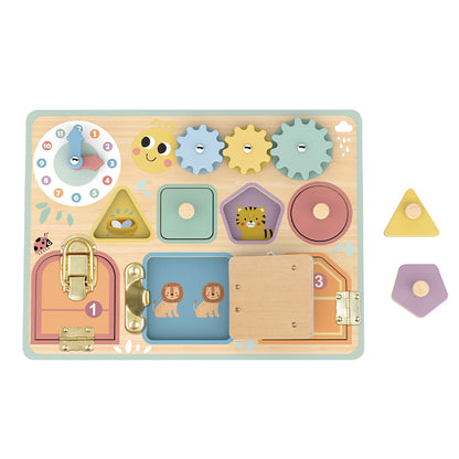 TookyToy - Wooden Busy Board - Pastel