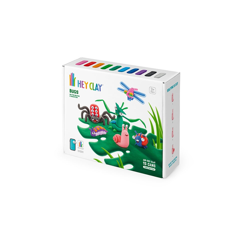 Hey Clay - Modelling Air-Dry Clay with Fun Interactive App - Bugs, 15 cans