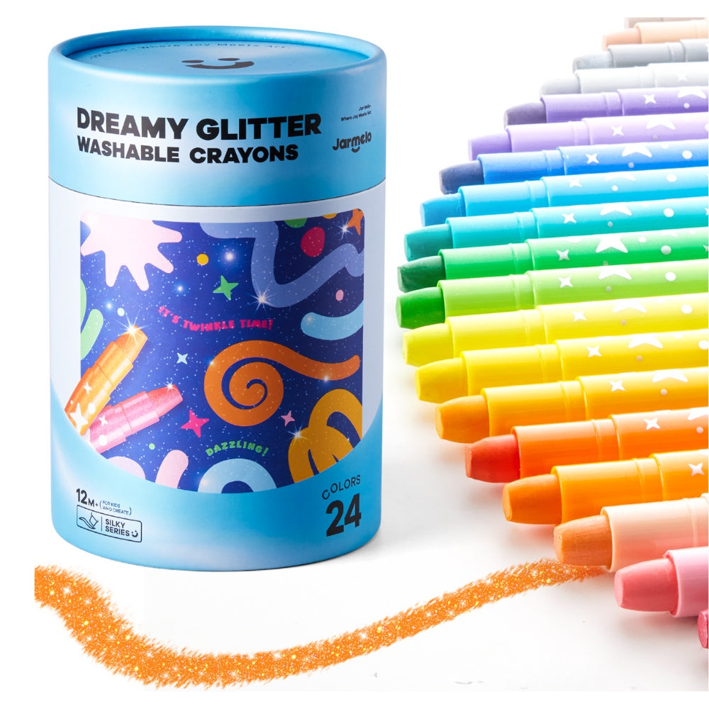 Jar Meló - Twistable Washable Glitter Crayons - 24 Colours