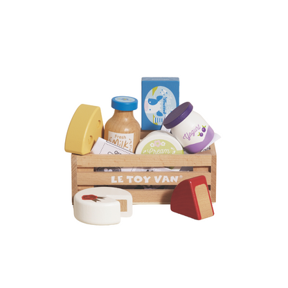 Le Toy Van - Wooden Cheese & Dairy Food Crate - 8pcs