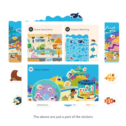 Mideer - Reusable Jelly Sticker Set - Incredible Aquarium - 43pcs