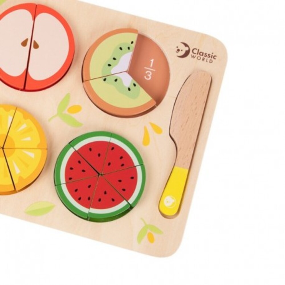 Classic World - Fruity Fractions - Cutting Fruit Puzzle - 23pcs
