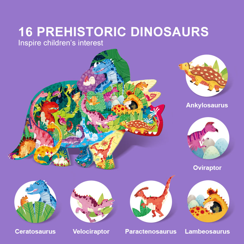 Mideer - Shaped Puzzle Happy Dinosaur Valley 48 Piece