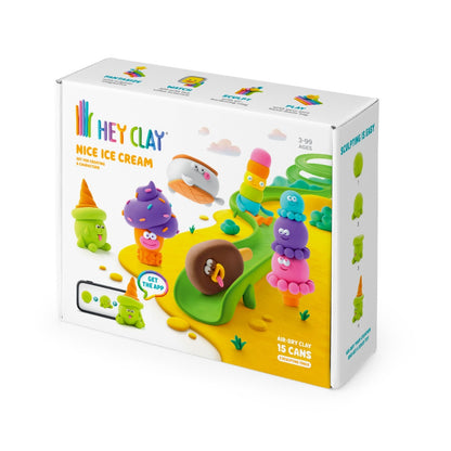 Hey Clay - Modelling Air-Dry Clay with Fun Interactive App - Nice Ice Cream, 15 cans
