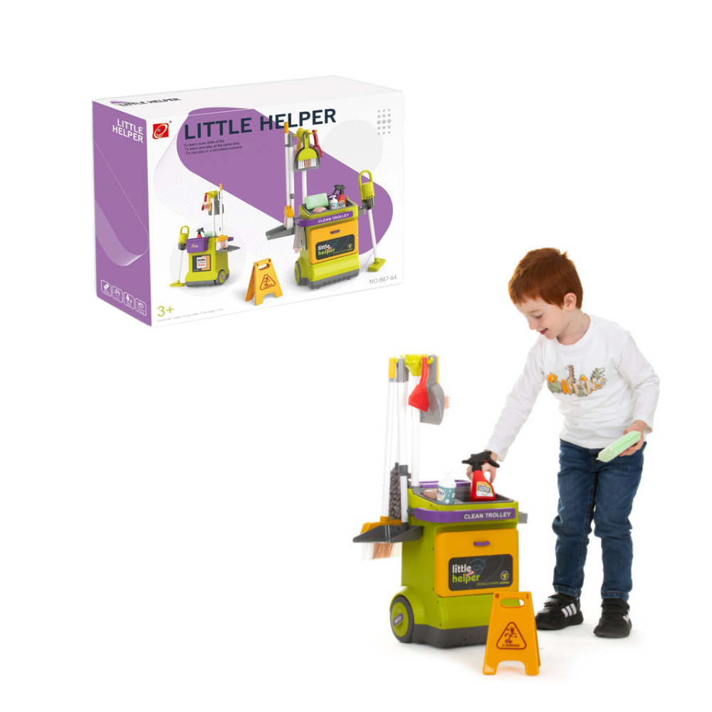 Cogo - Pretend & Play Cleaning Trolley with Sound - 20 Pieces