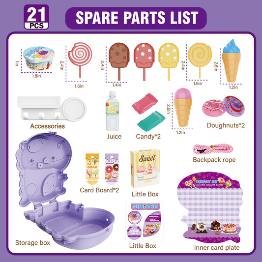 Cogo - Pretend & Play 2-in-1 Dessert Food Set with Dinosaur Satchel - 21 Pieces