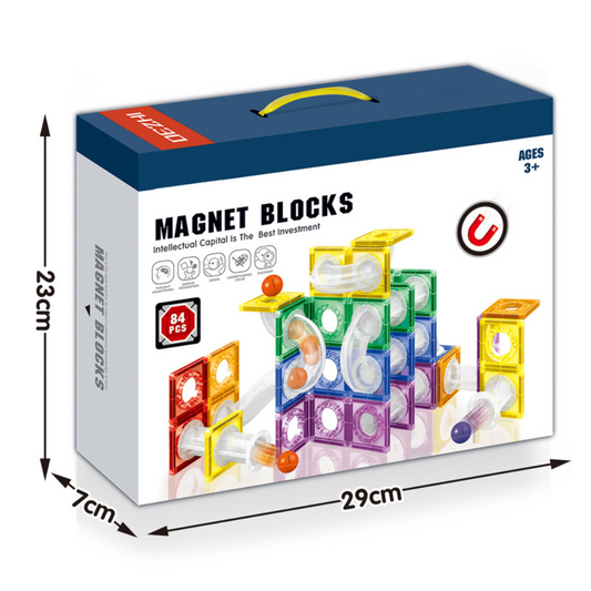 Cogo - Magnetic Tiles with Track Ball - 84 Pieces