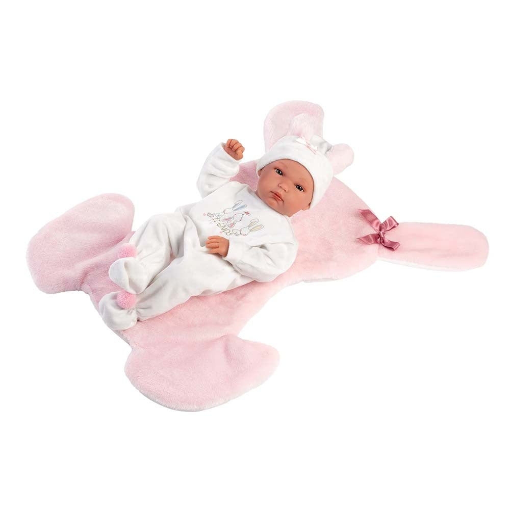 Llorens - Anatomically Correct Baby Girl Doll with Clothing & Bunny Cushion: Bimba - 35cm