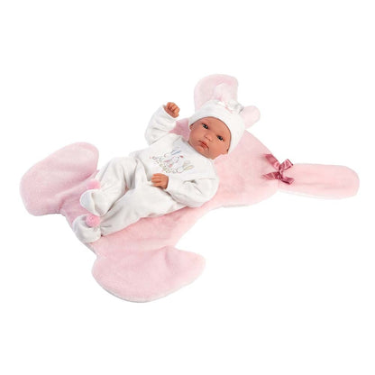 Llorens - Anatomically Correct Baby Girl Doll with Clothing & Bunny Cushion: Bimba - 35cm
