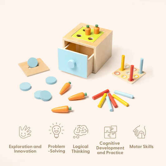 TookyToy - Montessori Activity Box The Thinker Playset - 7-12 Months