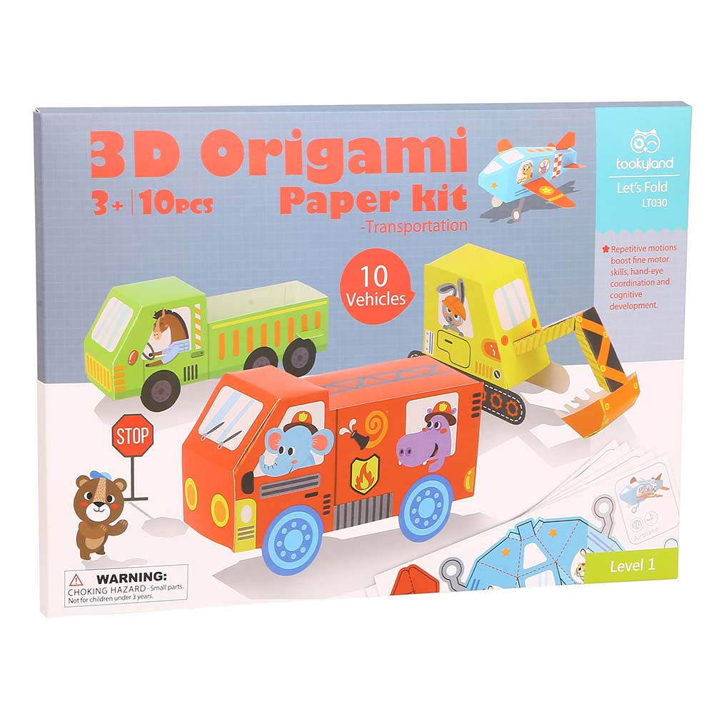 TookyToy - Let's Fold 3D Origami Paper Kit - Traffic - Motherhood