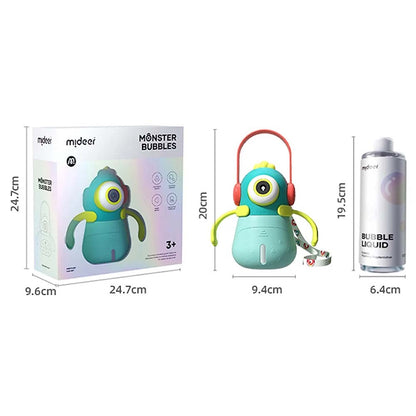 Mideer - Monster Bubbles: Interactive Bubble Machine with Lights and Music - Blue