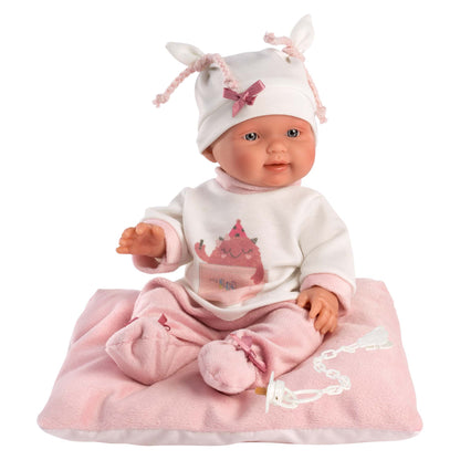 Llorens - Newborn Baby Girl Doll with Cushion, Clothing & Accessories: Bebita - 26cm