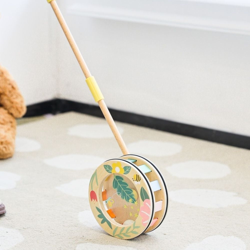 Classic World - Pull & Push Toy - Wooden Rainbow Roll