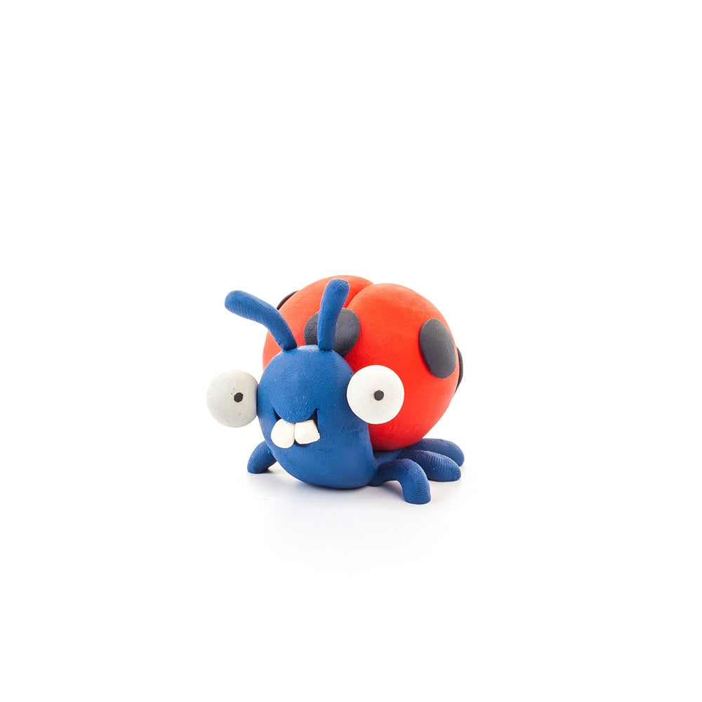 Hey Clay - Modelling Air-Dry Clay with Fun Interactive App - Ladybird, Snail, Dragonfly, Series Bugs, 6 cans