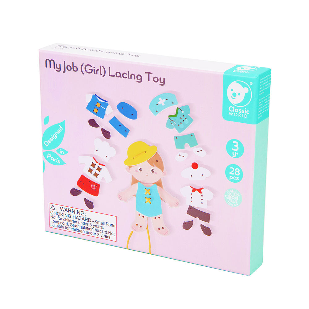 Classic World - 'My Job' Lacing Activity Set: Girl