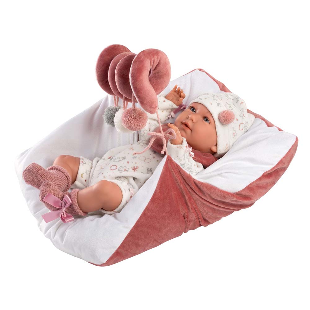 Llorens - Baby Girl Doll With Clothing And Accessories: Mimi Llorona With Cushion - 42cm (Crying Mechanism)