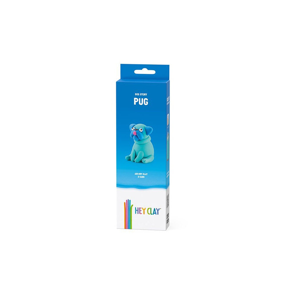 Hey Clay - Modelling Air-Dry Clay with Fun Interactive App - Pug, Series Dog Story, 3 cans