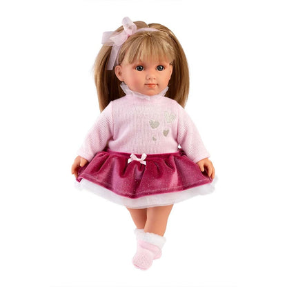 Llorens - Baby Girl Doll with Pink Dress & Accessories: Elena - 35cm