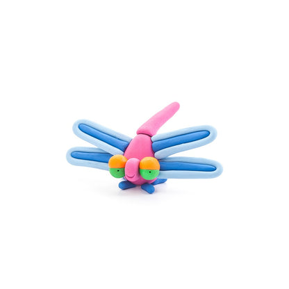 Hey Clay - Modelling Air-Dry Clay with Fun Interactive App - Dragonfly, series Bugs, 3 cans