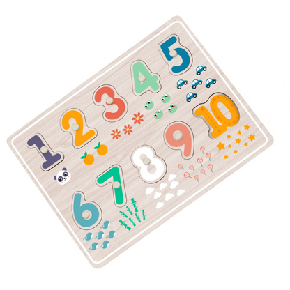 hi Pando - Wooden Peg Puzzle - Number 1-10 - 11pcs