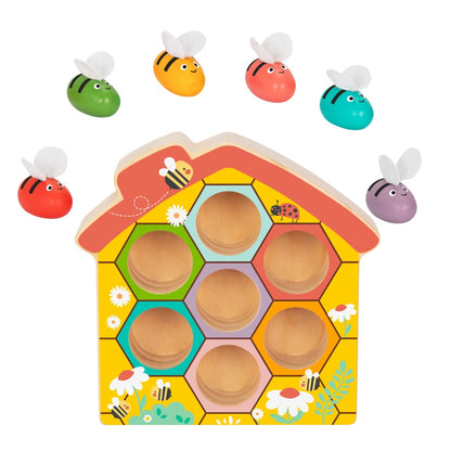 hi Pando - Wooden Color Sorter - Beehive Themed - 9pcs