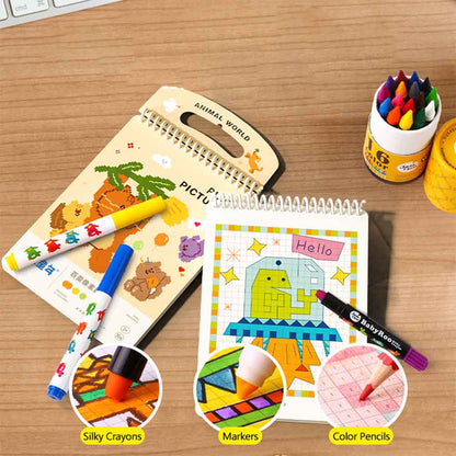 Jar Meló - Pixel Pictures Colouring Book - Animal World - 16 pcs