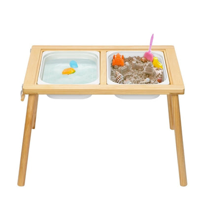TookyToy - Multi-Activty Kids Table with Sensory Bins, Tabletop & Roll Holder