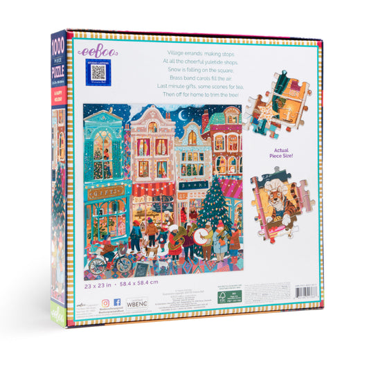 eeBoo - A Happy Holiday 1000 Piece Square Puzzle
