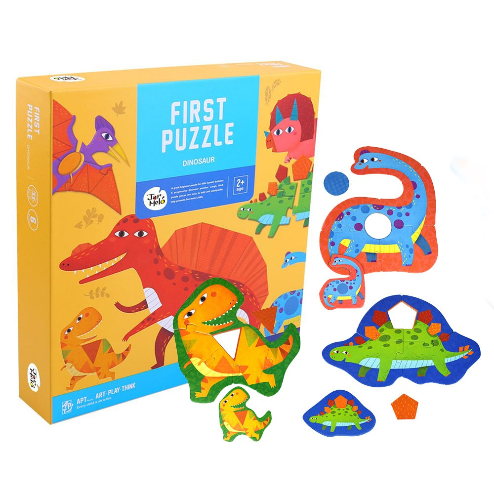 Jar Meló - My First Dinosaur Puzzle Set - 6 Chunky Puzzles 33 Pieces