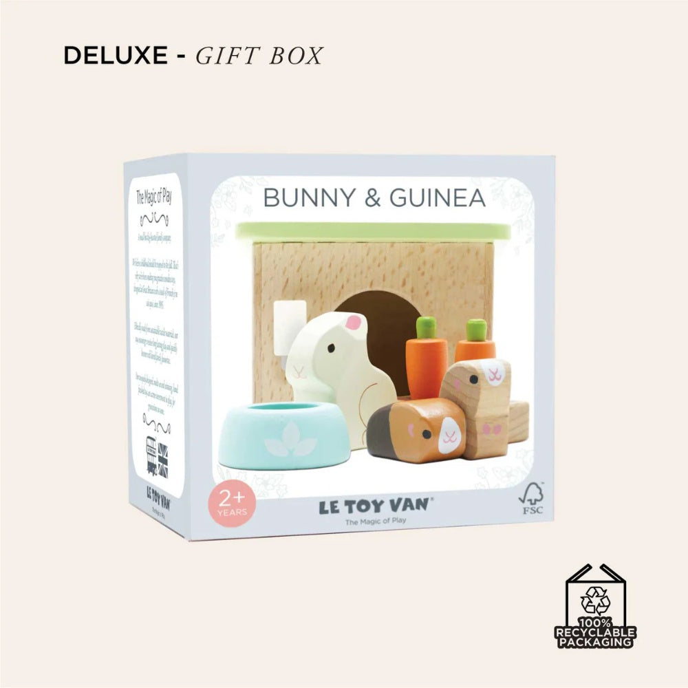 Le Toy Van - Dolls House Furniture: Bunny & Guinea Pet Animal Set - 5pcs