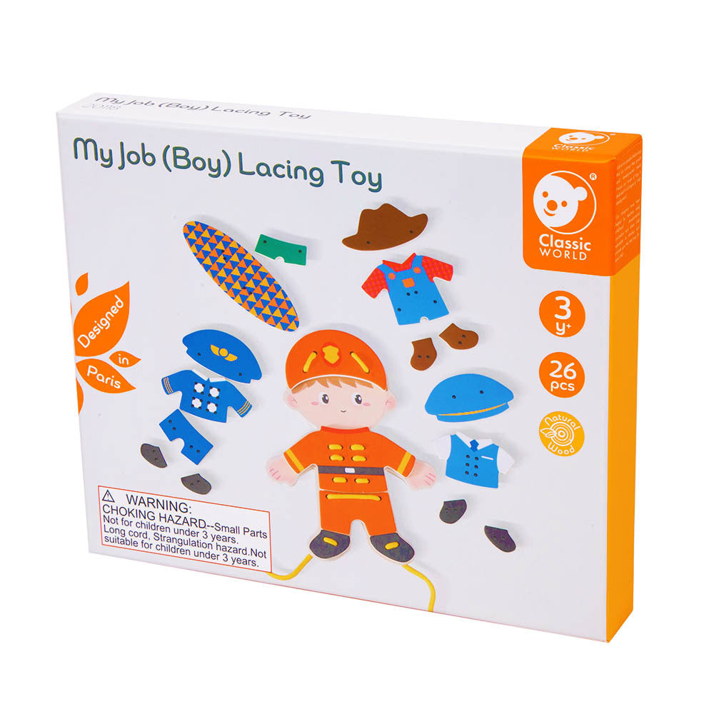 Classic World - 'My Job' Lacing Activity Set: Boy