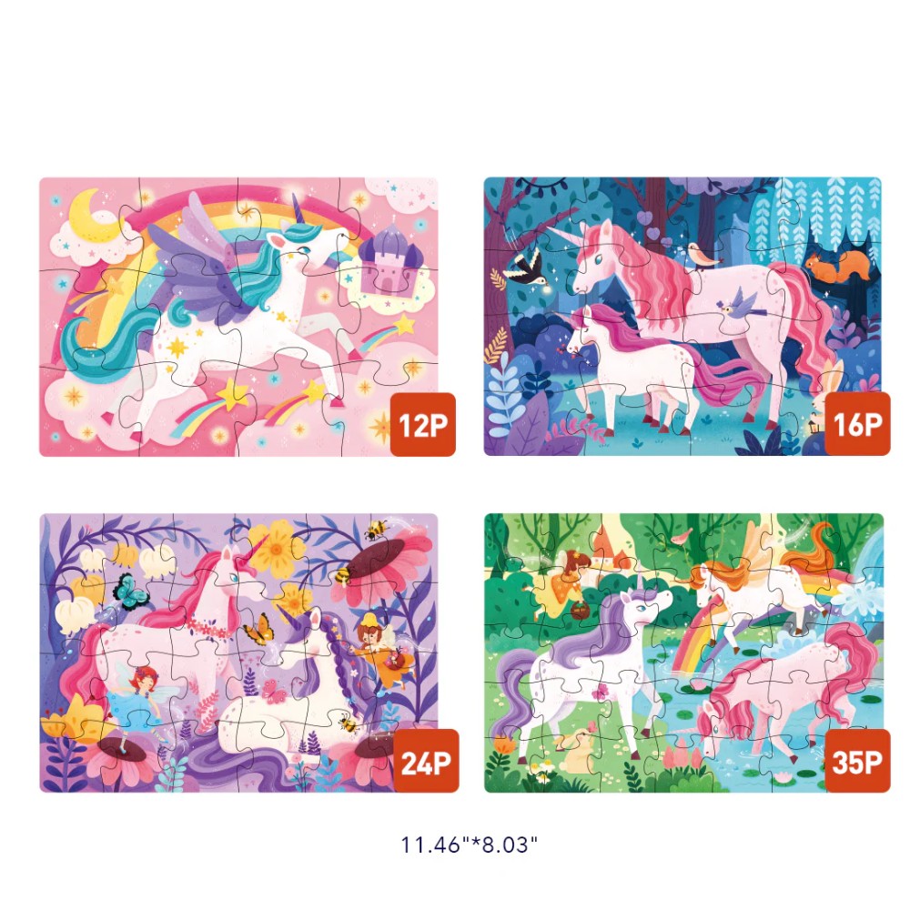 Mideer - Level Up Puzzles Set - 4-in-1 - Unicorn