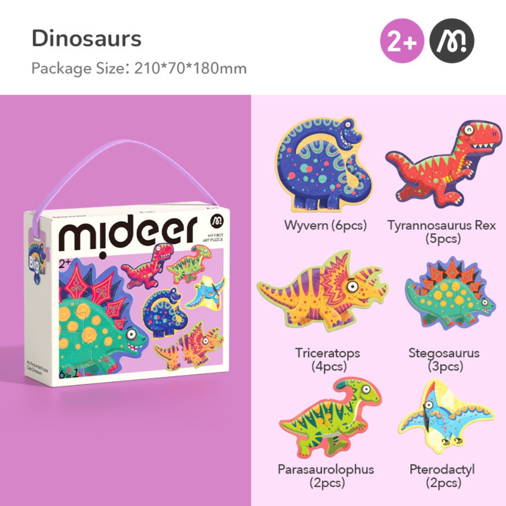 Mideer - My First Jigsaw Puzzle for Kids - Cute Dinosaurs