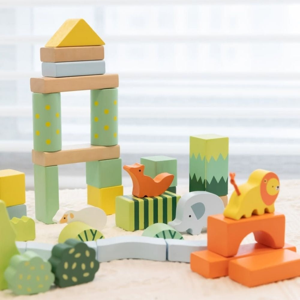 Classic World - Wooden Forest Building Blocks - 50pcs